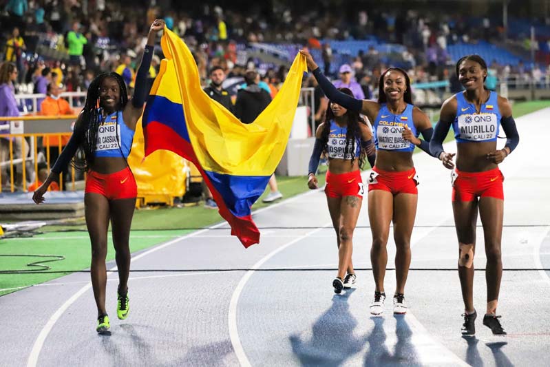 Colombia ganó bronce en el relevo 4x100 con dos atlanticenses